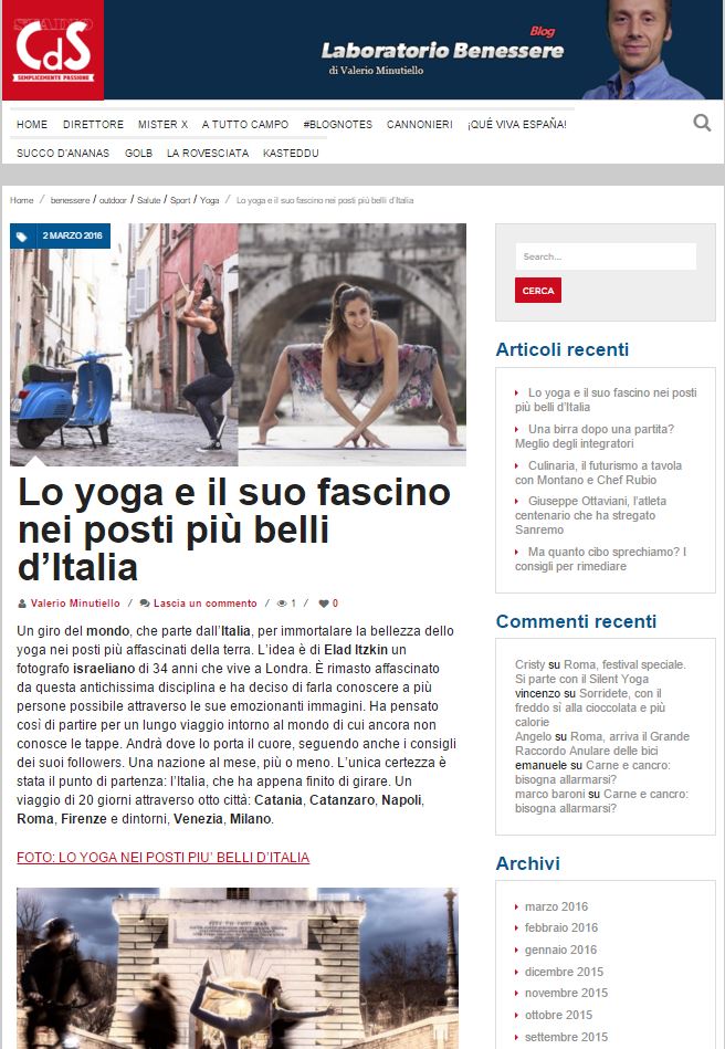 Article about my Cross Italy on Corriere Dello Sport
