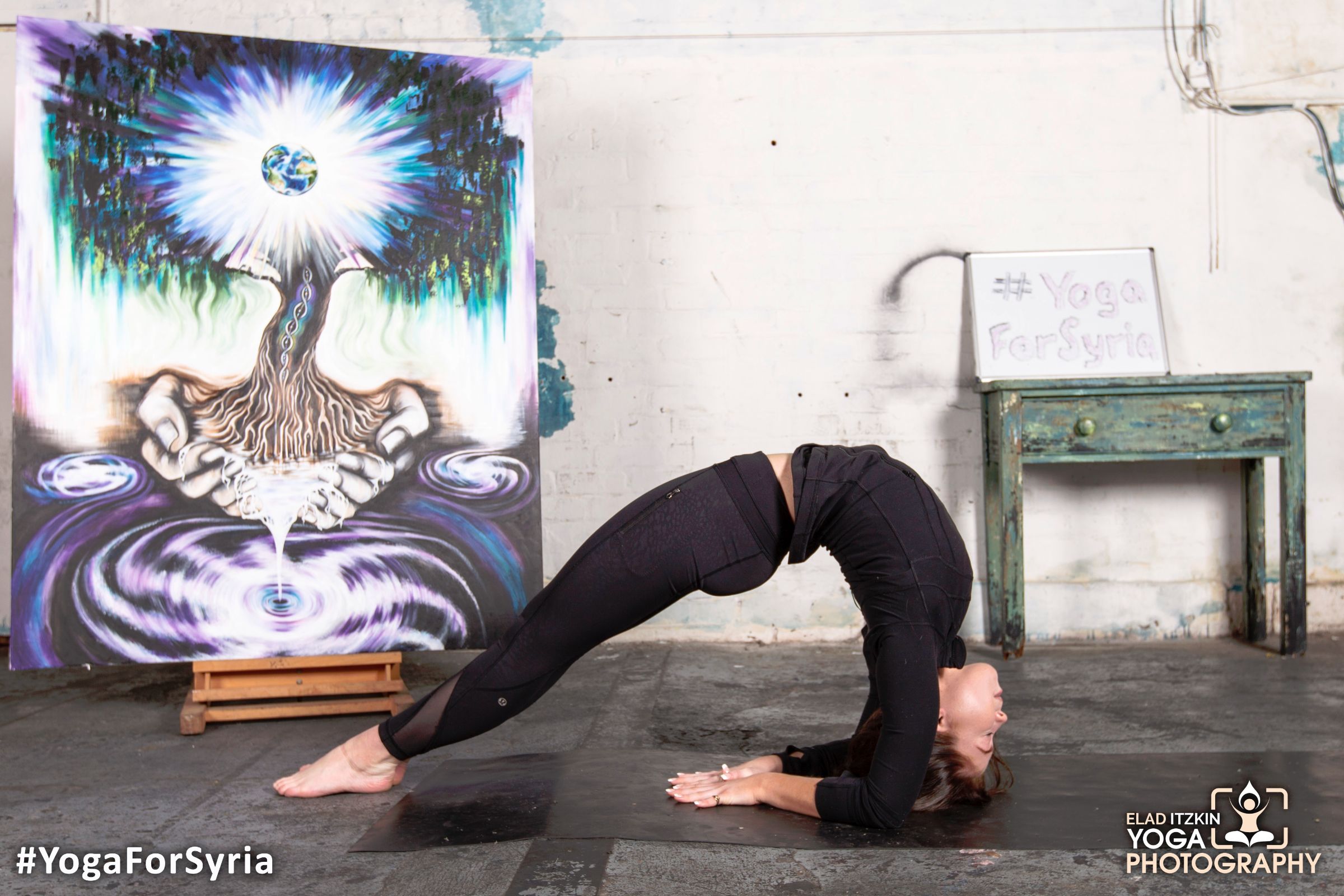 Yoga for Syria event in the Ugly Duck London, November 2015 (#YogaForSyria)