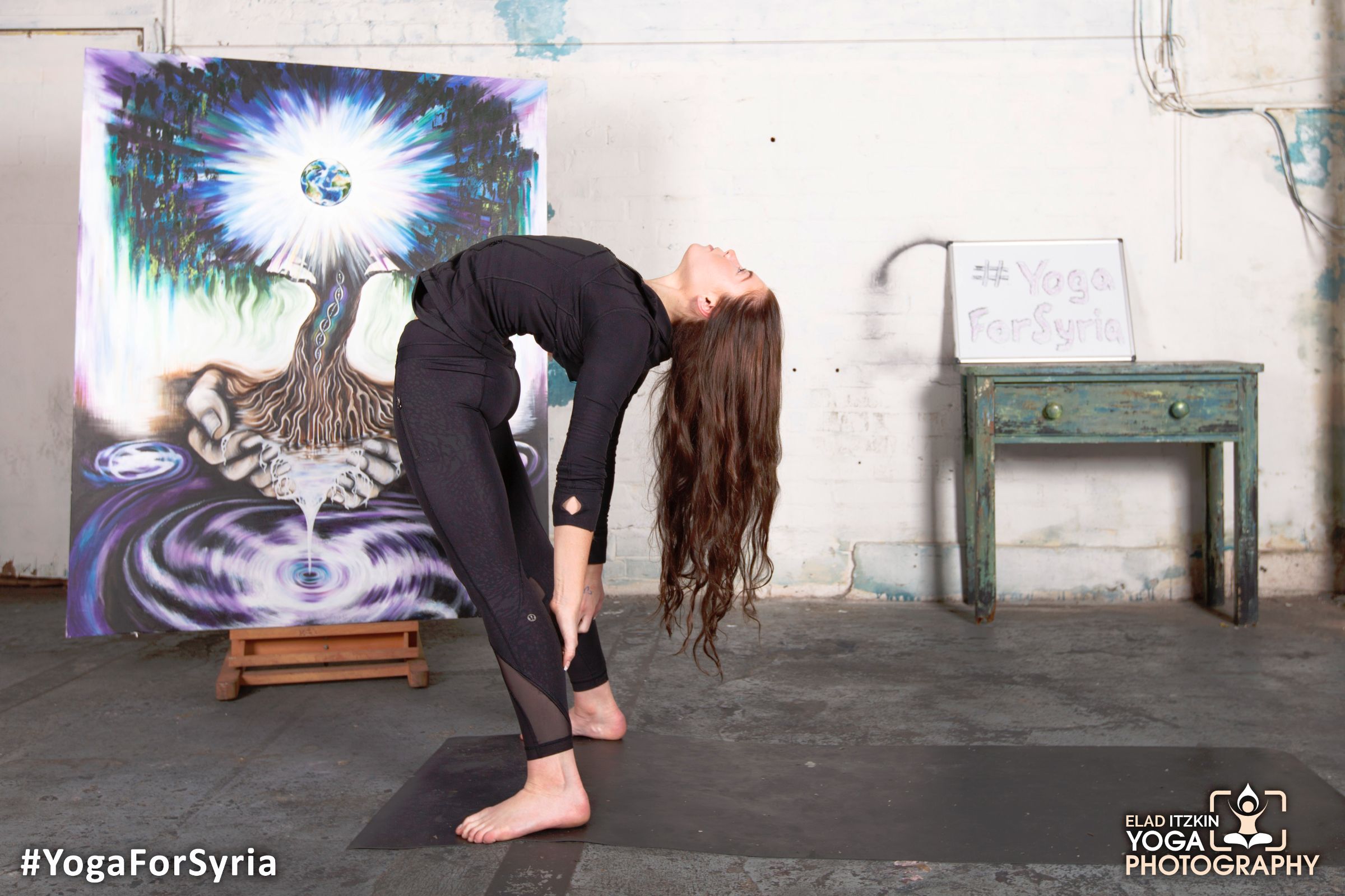 Yoga for Syria event in the Ugly Duck London, November 2015 (#YogaForSyria)