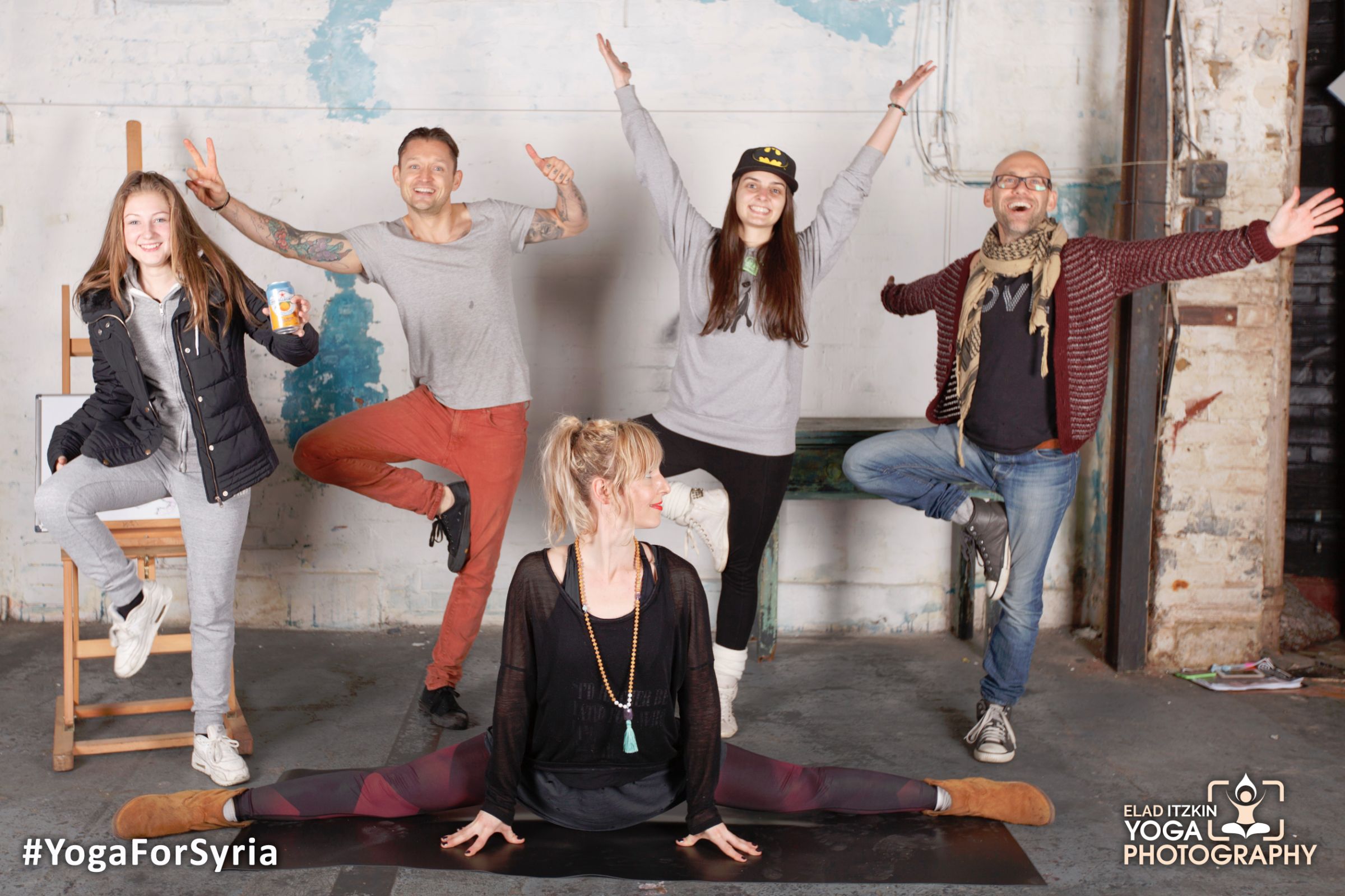 Yoga for Syria event in the Ugly Duck London, November 2015 (#YogaForSyria)