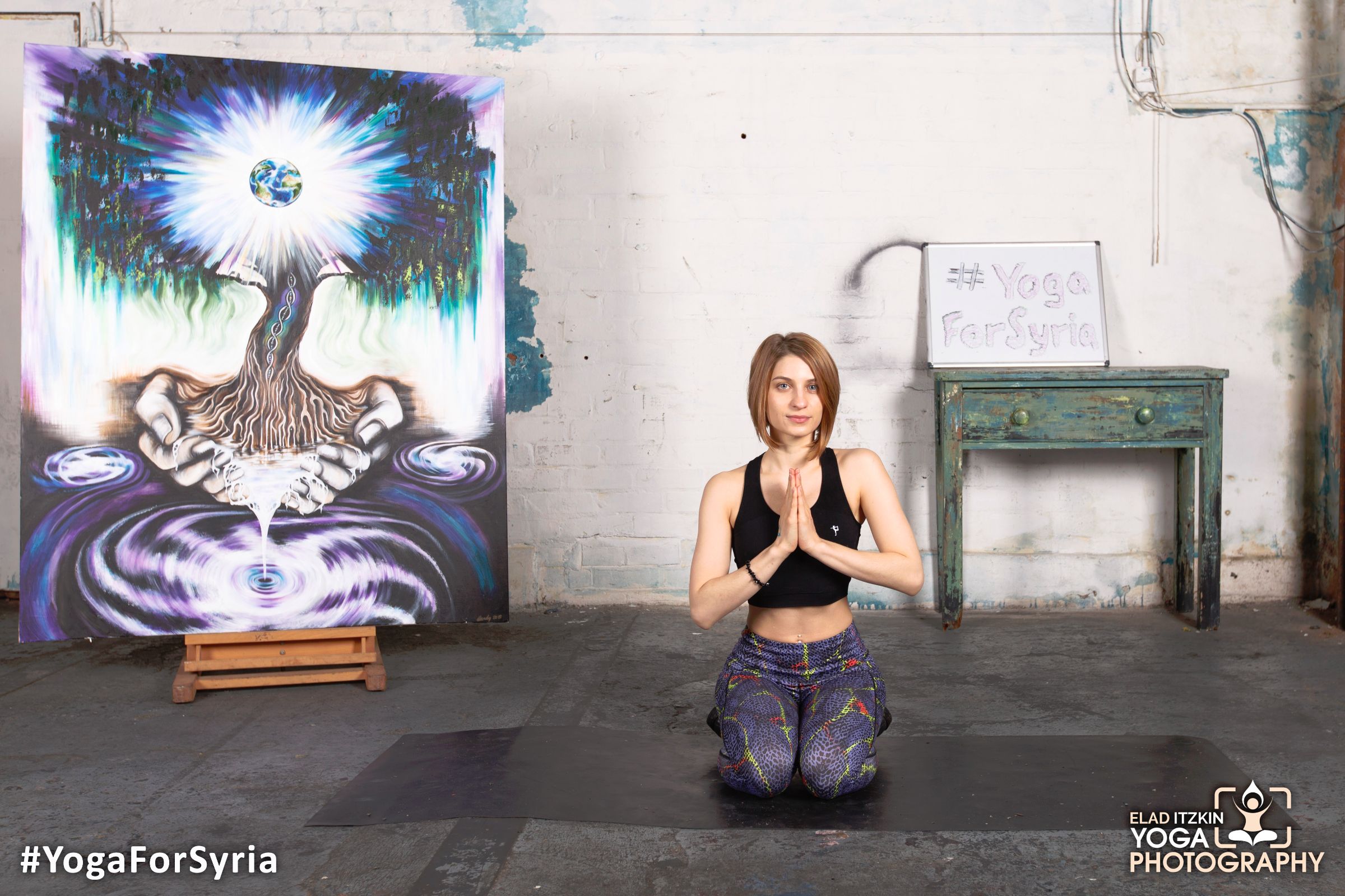 Yoga for Syria event in the Ugly Duck London, November 2015 (#YogaForSyria)