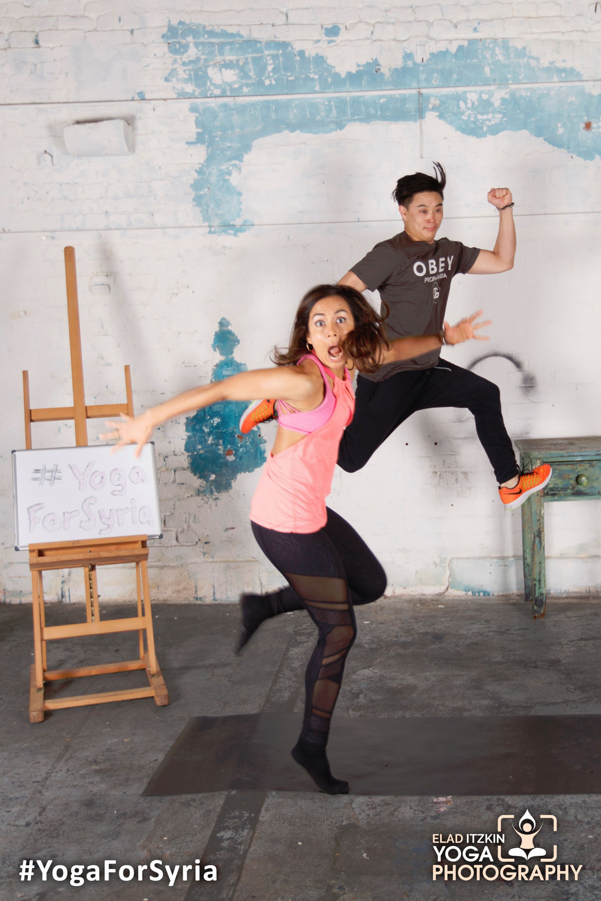 Yoga for Syria event in the Ugly Duck London, November 2015 (#YogaForSyria)