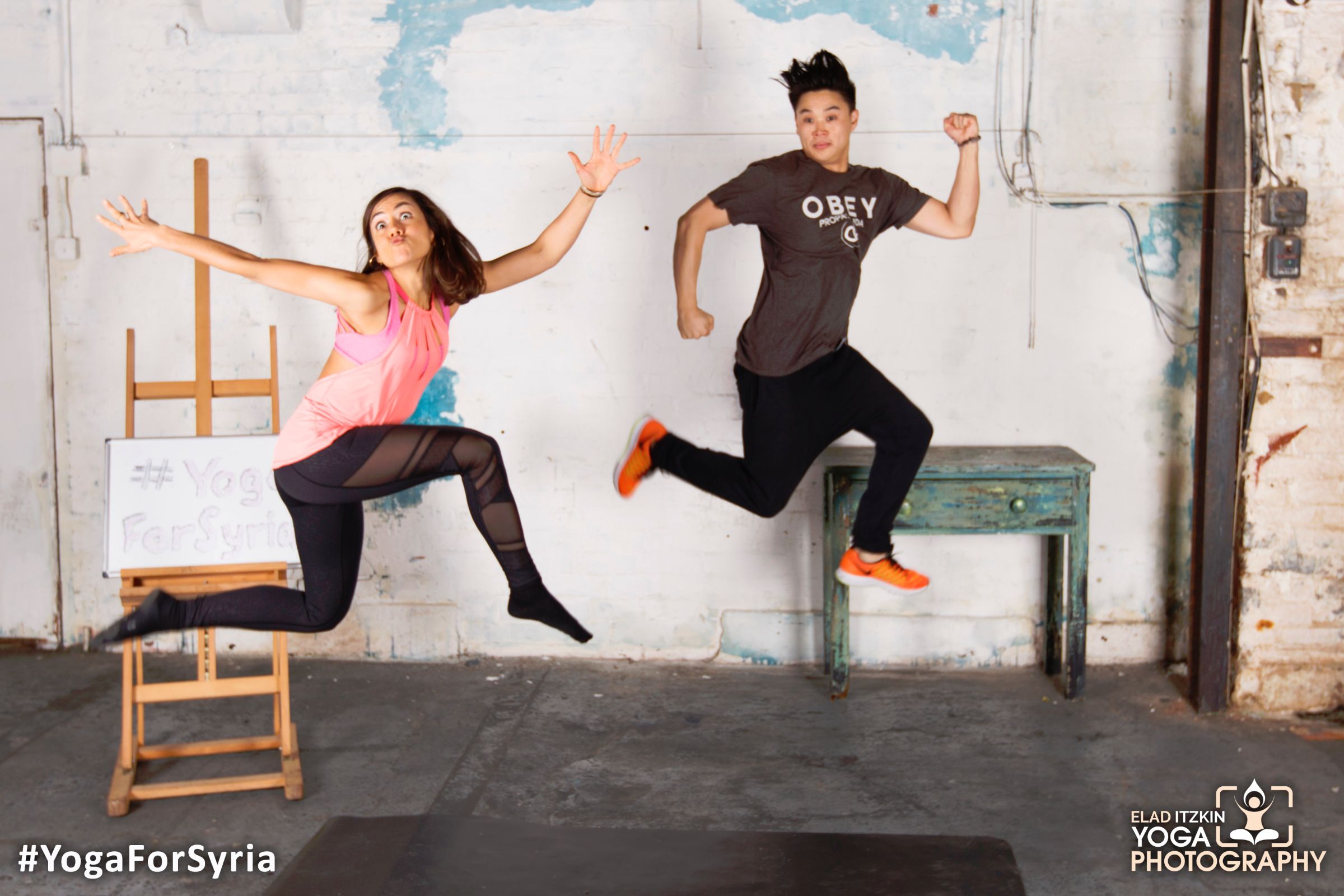 Yoga for Syria event in the Ugly Duck London, November 2015 (#YogaForSyria)