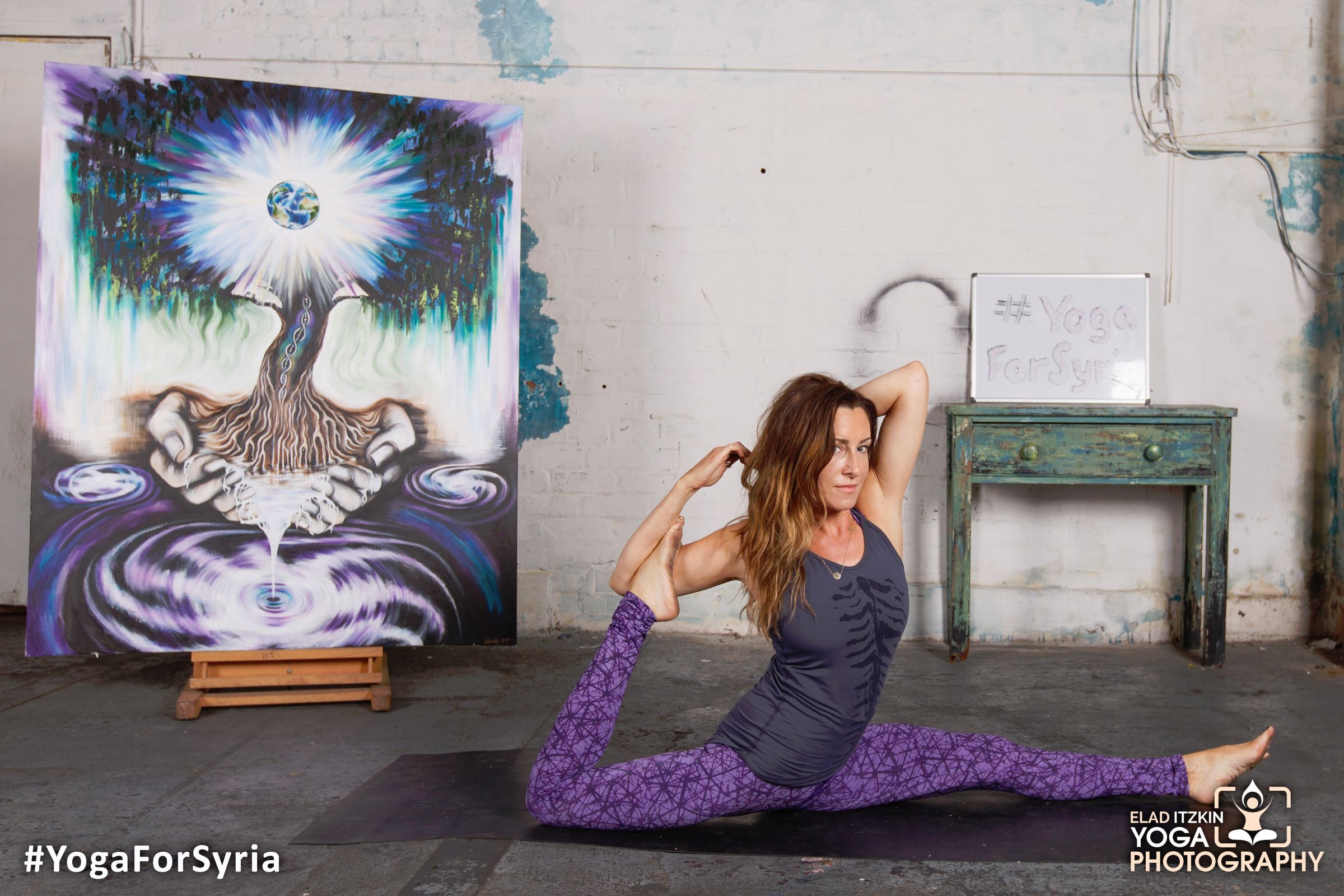 Yoga for Syria event in the Ugly Duck London, November 2015 (#YogaForSyria)