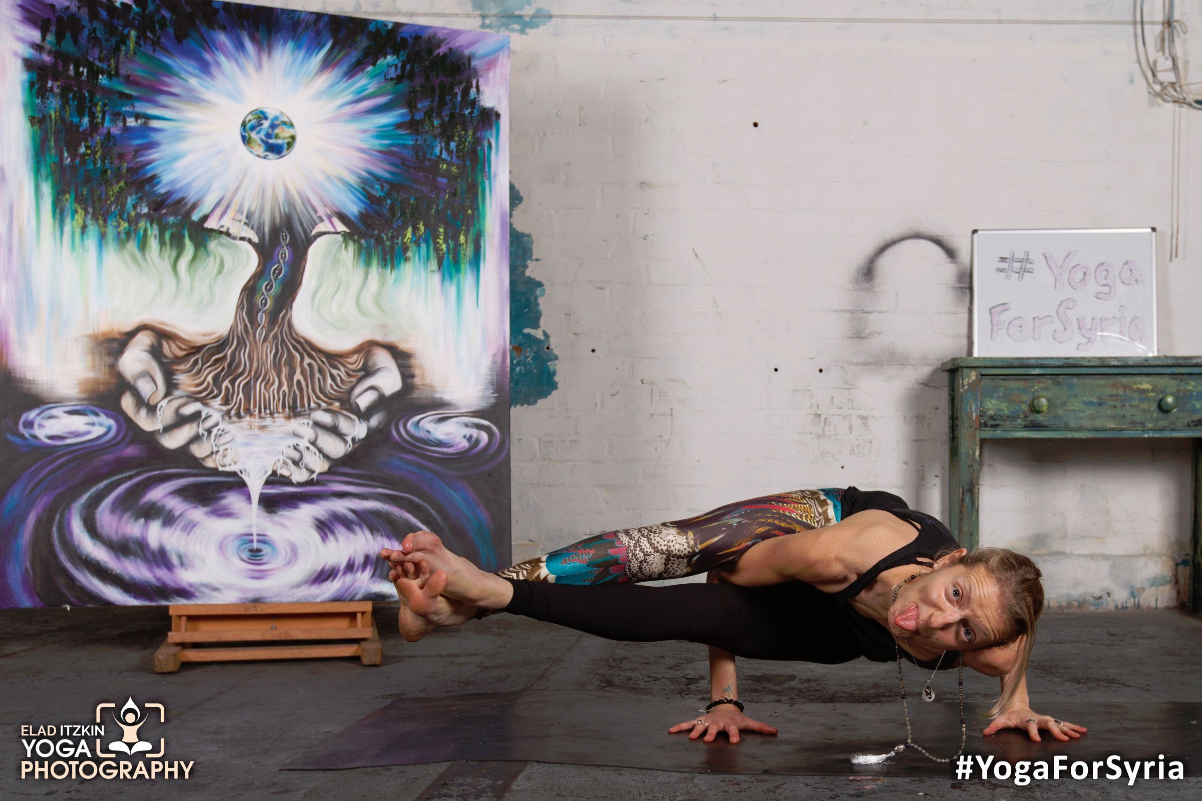 Yoga for Syria event in the Ugly Duck London, November 2015 (#YogaForSyria)