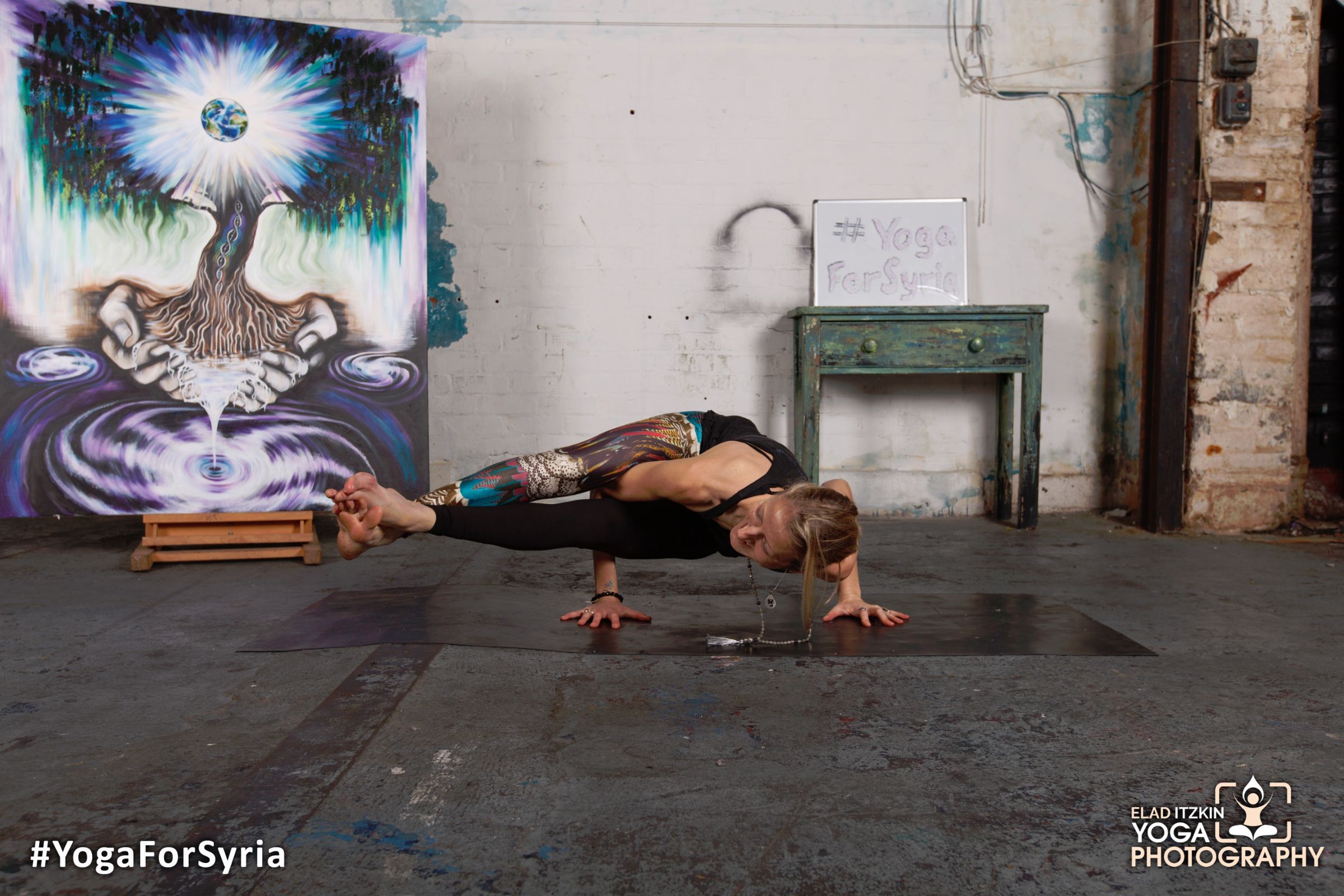 Yoga for Syria event in the Ugly Duck London, November 2015 (#YogaForSyria)