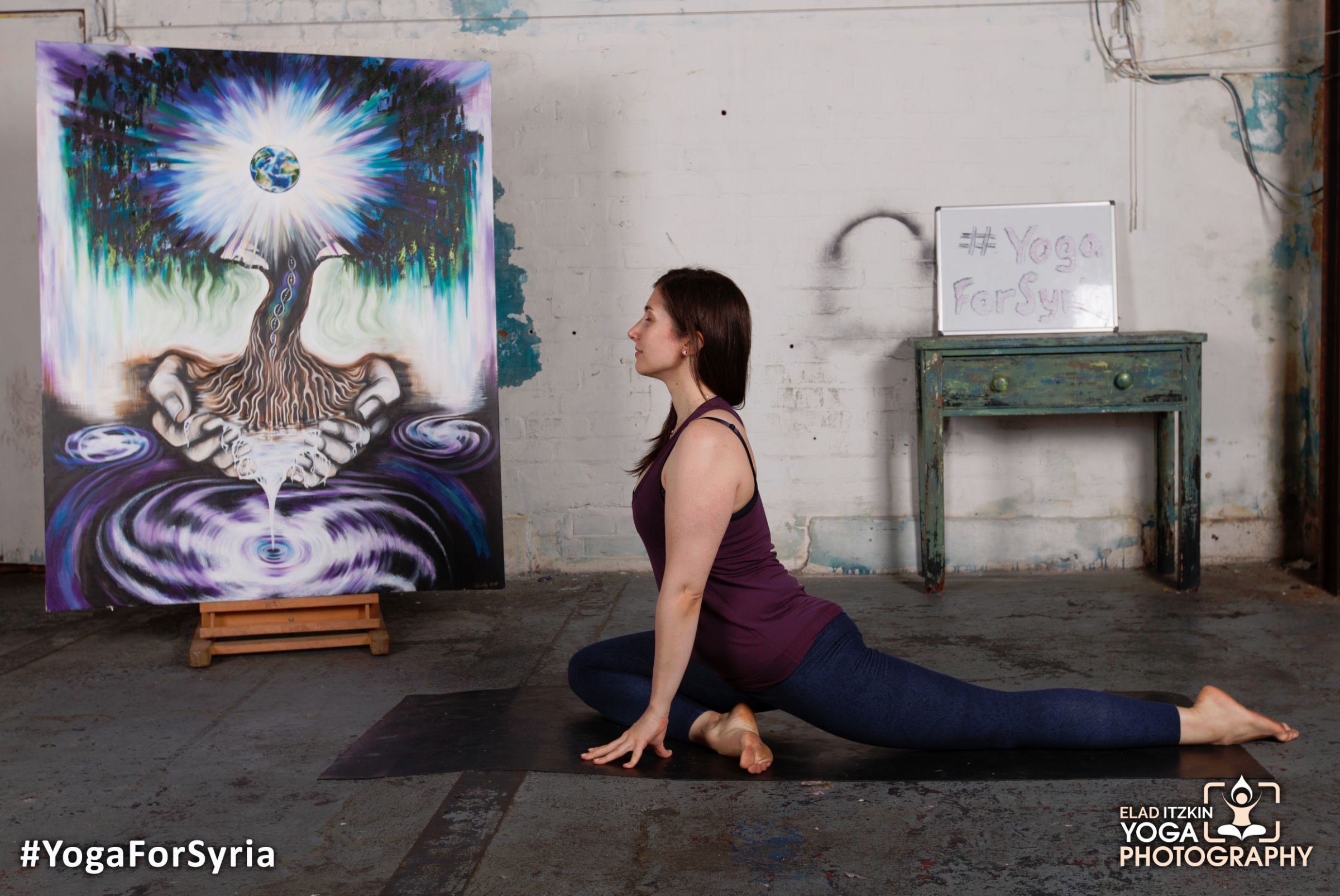 Yoga for Syria event in the Ugly Duck London, November 2015 (#YogaForSyria)