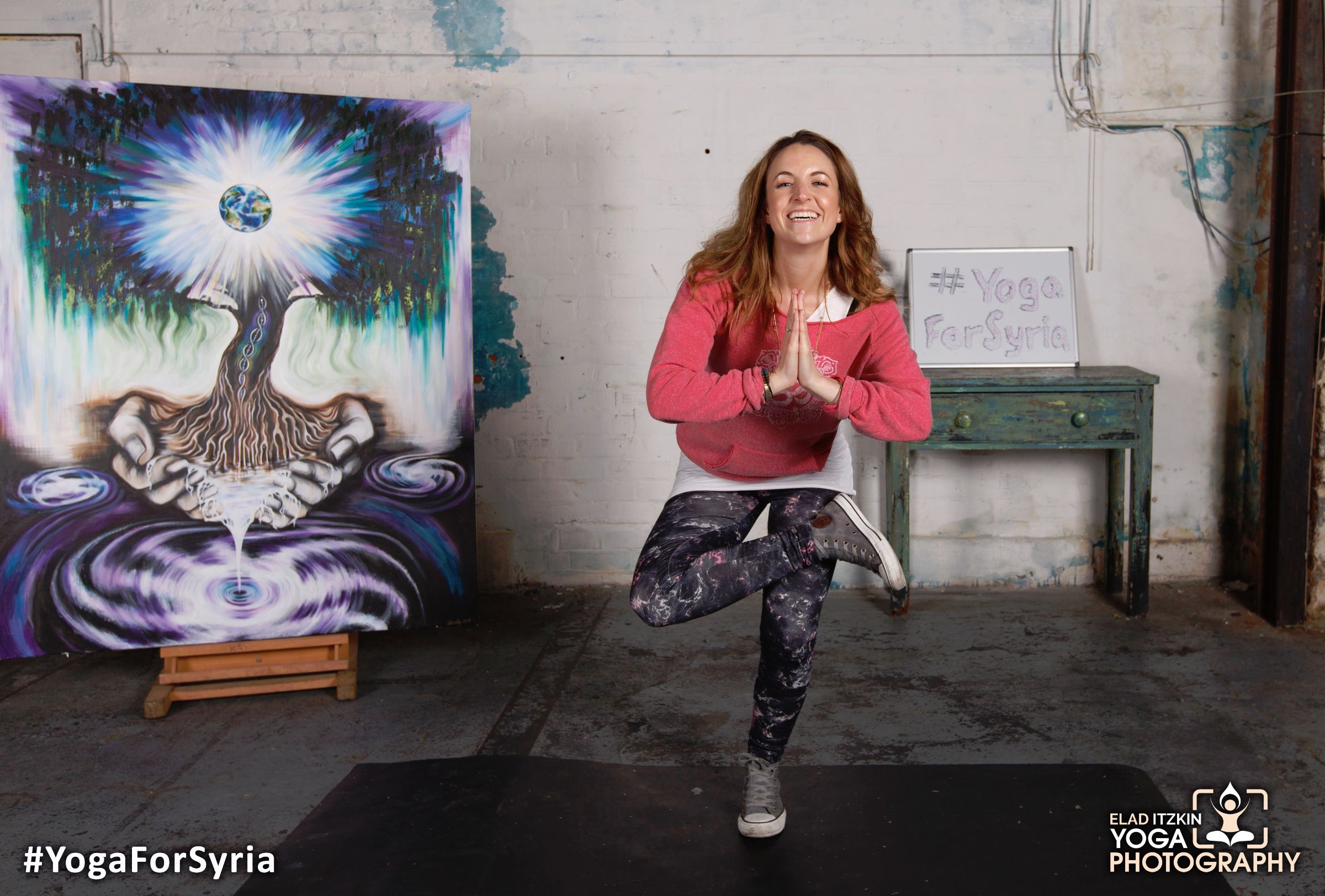 Yoga for Syria event in the Ugly Duck London, November 2015 (#YogaForSyria)