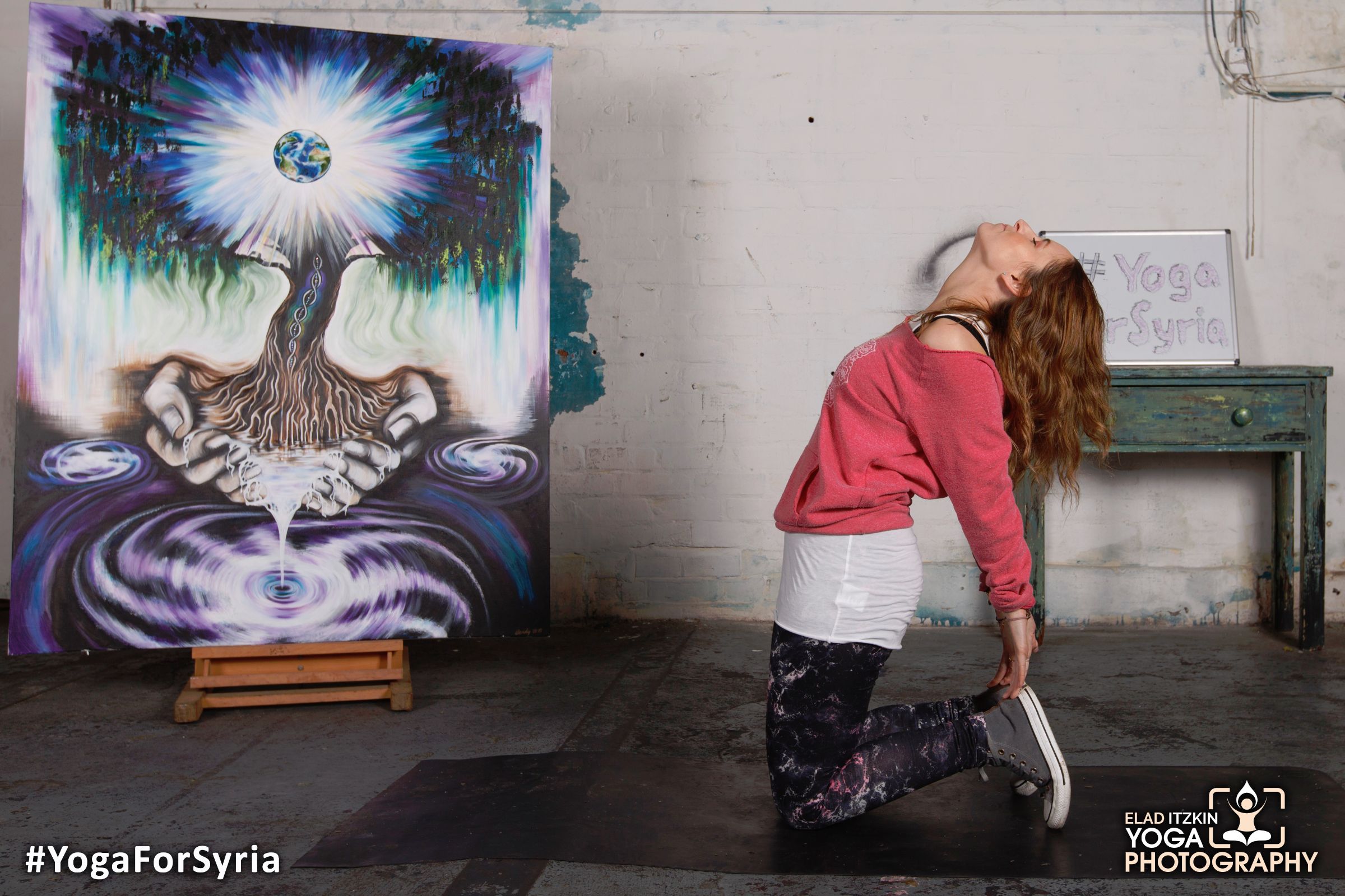 Yoga for Syria event in the Ugly Duck London, November 2015 (#YogaForSyria)