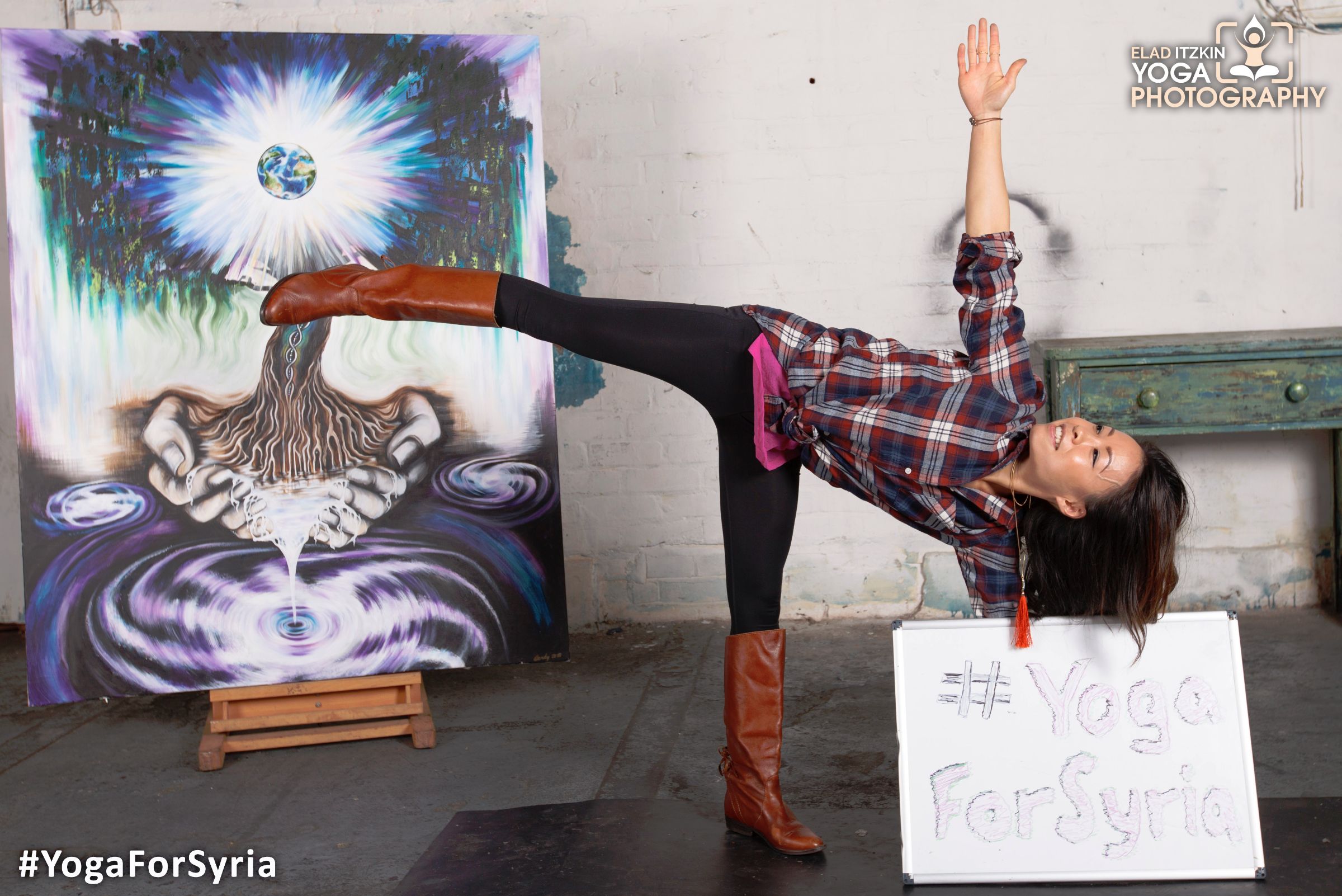 Yoga for Syria event in the Ugly Duck London, November 2015 (#YogaForSyria)